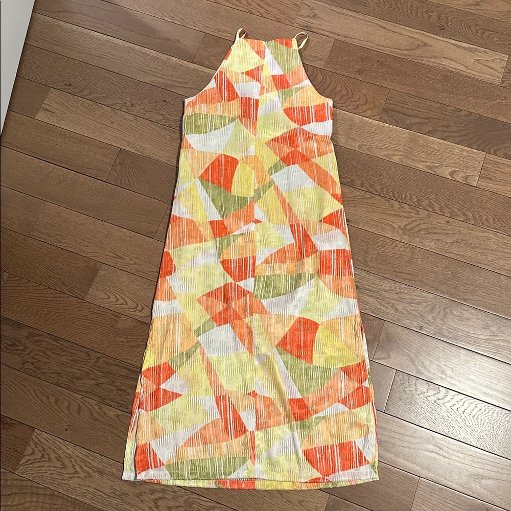 Colorful Geometric Patterned Midi Dress - Picture 2 of 3